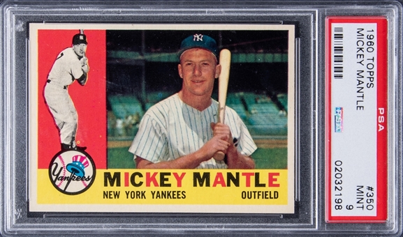 1960 Topps #350 Mickey Mantle – PSA MINT 9